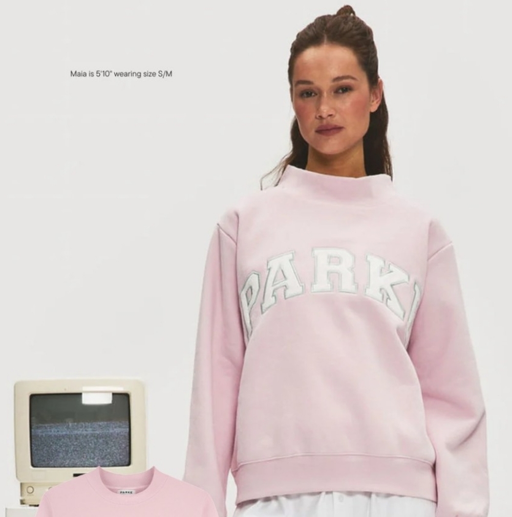 PARKE Sprinkle Varsity Fleece Mockneck Size L/XL NEW